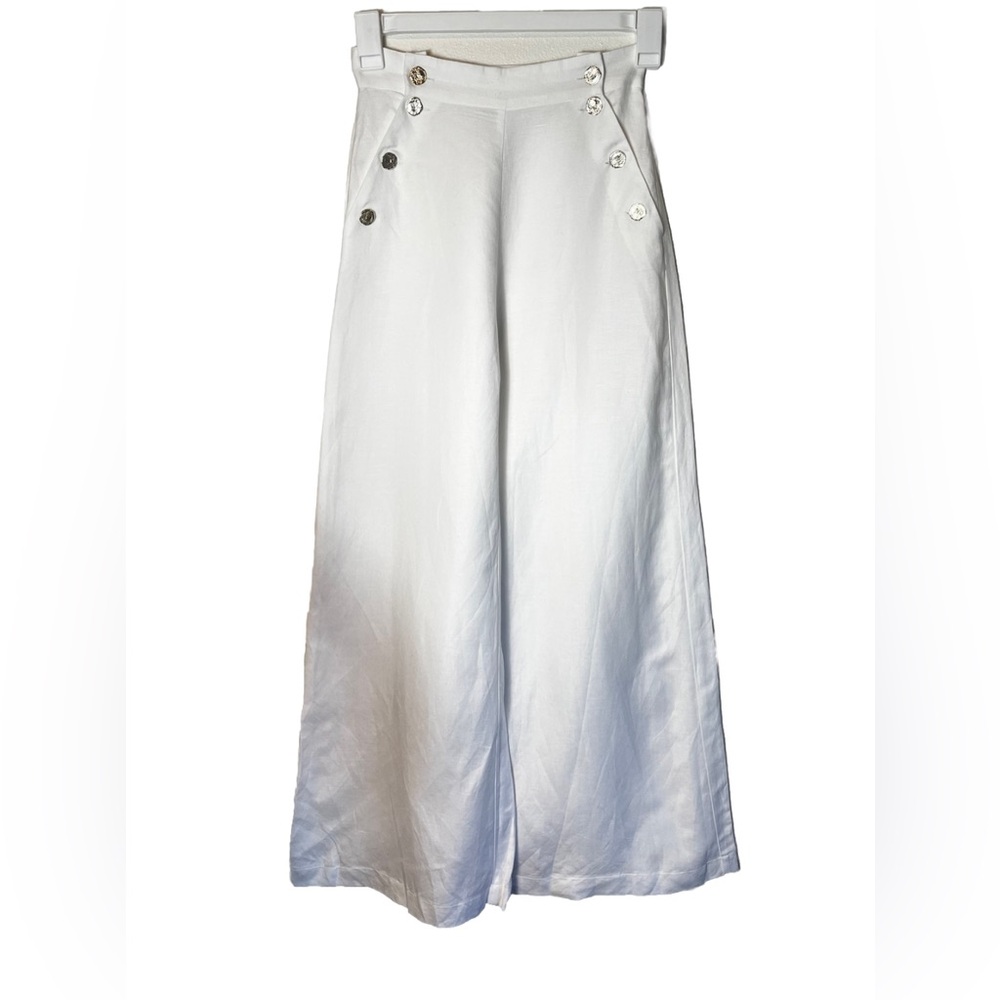 Paolita Women's White Nautical Flare-Leg Trouser Pants Size XS - Picture 3 of 7